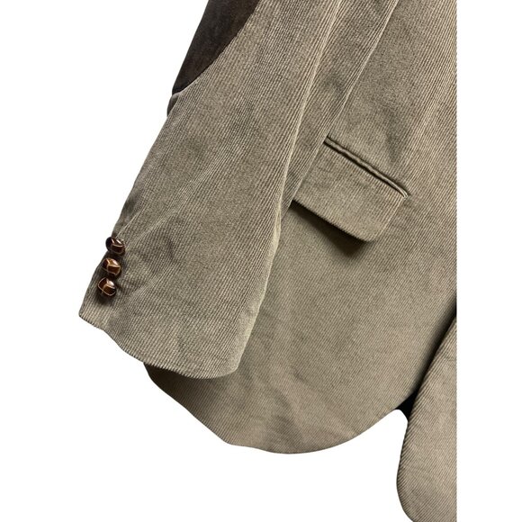 Lauren Ralph Lauren Tan Corduroy Blazer with Camo Lining & Elbow Patch - Picture 4 of 8